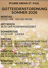 Gottesdienstordnung Sommer